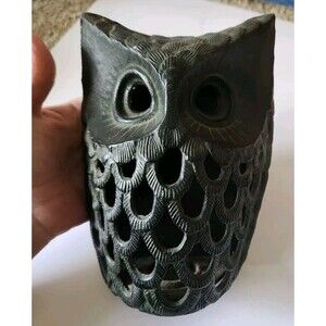 Vintage Ortagiri Cast Iron Owl Japanese  Candle Holder Lantern Extremely RARE